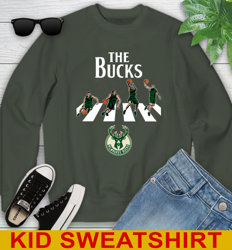 NBA Basketball Milwaukee Bucks The Beatles Rock Band Shirt Youth Sweatshirt 8