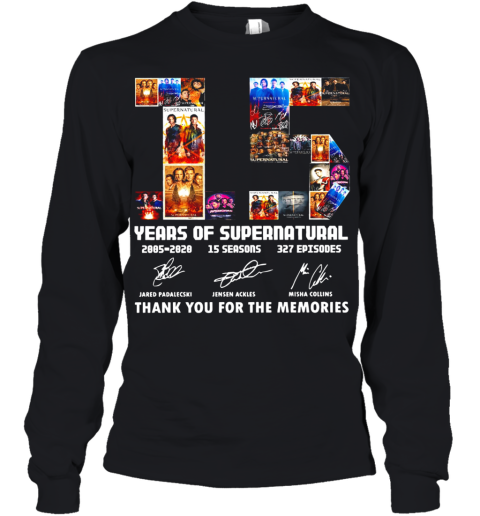 15 Years Of Supernatural Signatures Thank You For The Memories Youth Long Sleeve