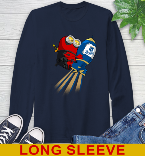 MLB Baseball Kansas City Royals Deadpool Minion Marvel Shirt Long Sleeve T-Shirt 3