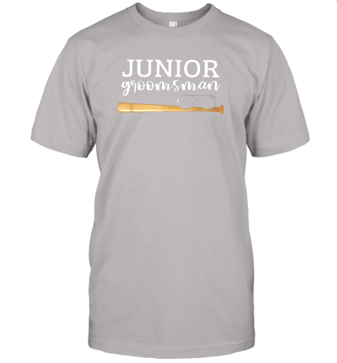 09il junior groomsman baseball bat wedding party jr boys gift jersey t shirt 60 front ash