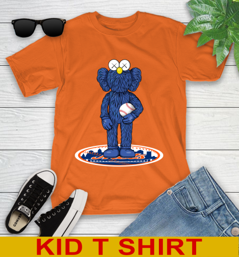 MLB Baseball New York Mets Kaws Bff Blue Figure Shirt Youth T-Shirt 7