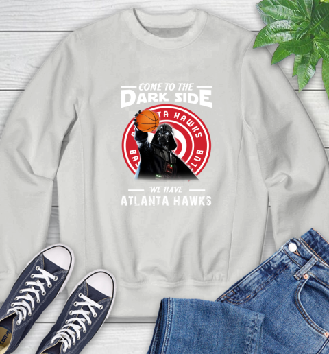 NBA Come To The Dark Side We Have Atlanta Hawks Star Wars Darth Vader Basketball Sweatshirt 5