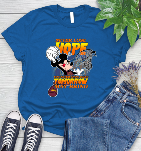 Cleveland Cavaliers NBA Basketball Mickey Disney Never Lose Hope Women's T-Shirt 12