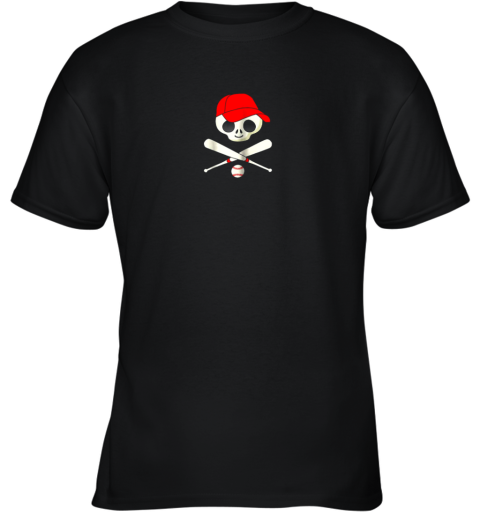 Baseball Jolly Roger Pirate Youth T-Shirt