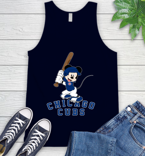 MLB Baseball Chicago Cubs Cheerful Mickey Mouse Shirt Tank Top 3