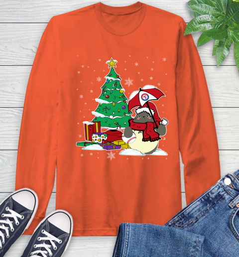 Texas Rangers MLB Baseball Cute Tonari No Totoro Christmas Sports Long Sleeve T-Shirt 4
