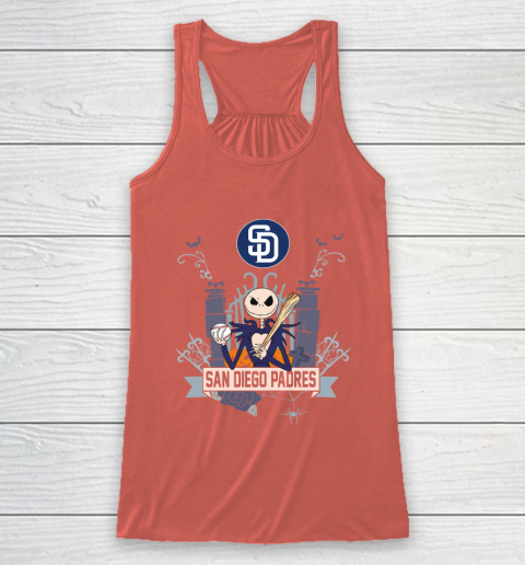 MLB San Diego Padres Baseball Jack Skellington Halloween Racerback Tank 3