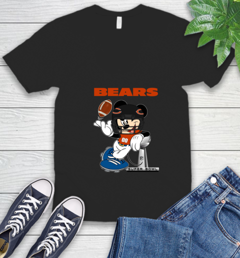 NFL Chicago Bears Mickey Mouse Disney Super Bowl Football T Shirt V-Neck T-Shirt 2