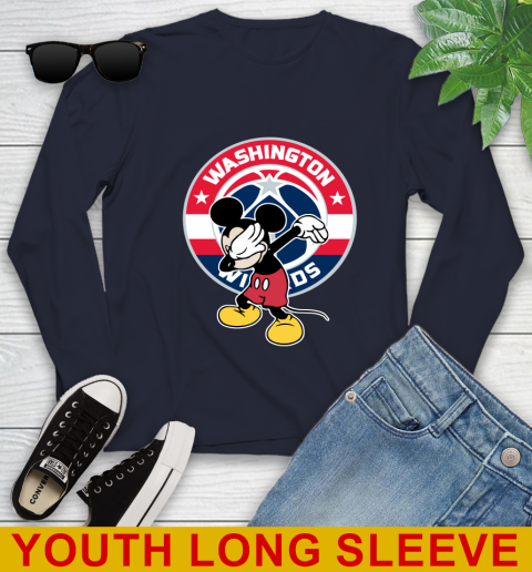 Washington Wizards NBA Basketball Dabbing Mickey Disney Sports Youth Long Sleeve 3