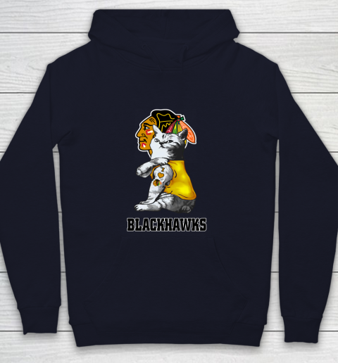 NHL My Cat Loves Chicago Blackhawks Hockey Youth Hoodie 2