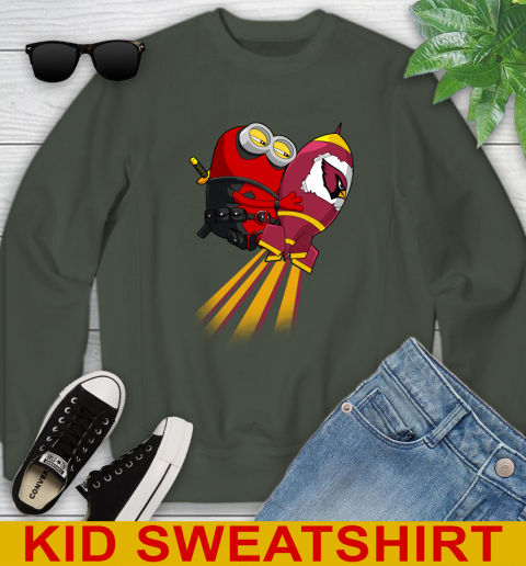 NFL Football Arizona Cardinals Deadpool Minion Marvel Shirt Youth Sweatshirt 8