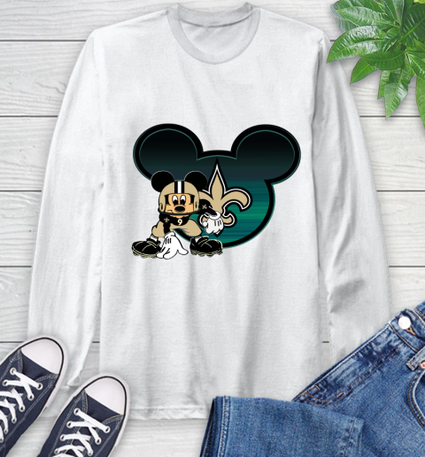 NFL New Orleans Saints Mickey Mouse Disney Football T Shirt Long Sleeve T-Shirt