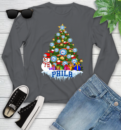 Philadelphia 76ers Merry Christmas NBA Basketball Sports Youth Long Sleeve 8
