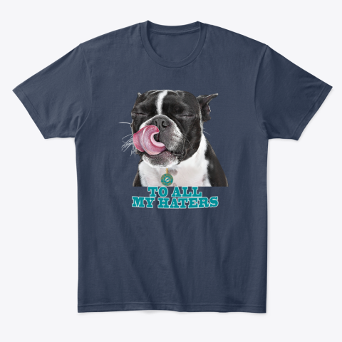 4qks miami dolphins to all my haters dog licking classic t shirt 2 front navy