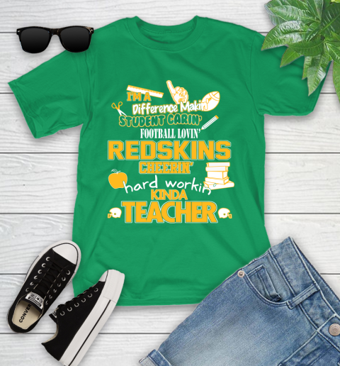 Washington Redskins NFL I'm A Difference Making Student Caring Football Loving Kinda Teacher Youth T-Shirt 8