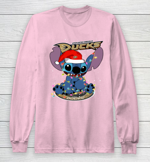 Anaheim Ducks NHL Hockey noel stitch Christmas Long Sleeve T-Shirt 6