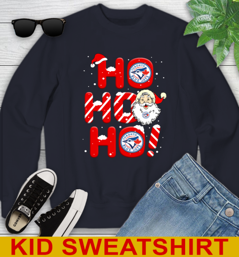 Toronto Blue Jays MLB Baseball Ho Ho Ho Santa Claus Merry Christmas Shirt Youth Sweatshirt 2