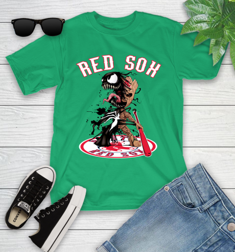 MLB Boston Red Sox Baseball Venom Groot Guardians Of The Galaxy Youth T-Shirt 6