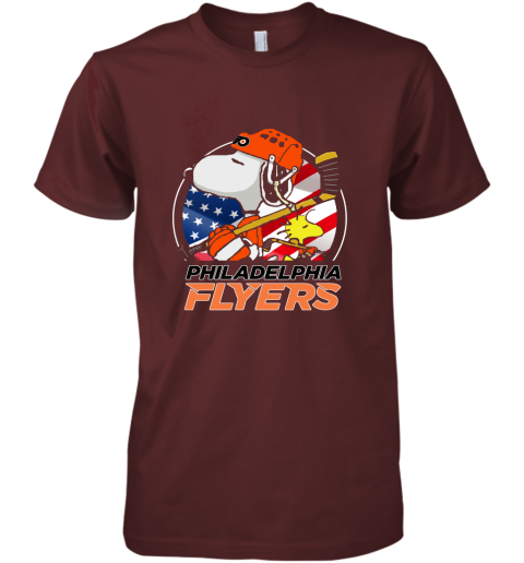 Philadelphia Flyers Ice Hockey Snoopy And Woodstock NHL Premium Men's T-Shirt