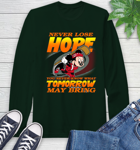 Carolina Hurricanes NHL Hockey ootball Mickey Disney Never Lose Hope Long Sleeve T-Shirt 7
