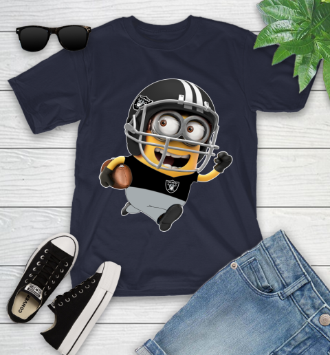 NFL Oakland Raiders Minions Disney Football Sports Youth T-Shirt 3
