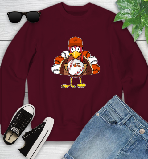 Baltimore Orioles Turkey thanksgiving Youth Sweatshirt 5