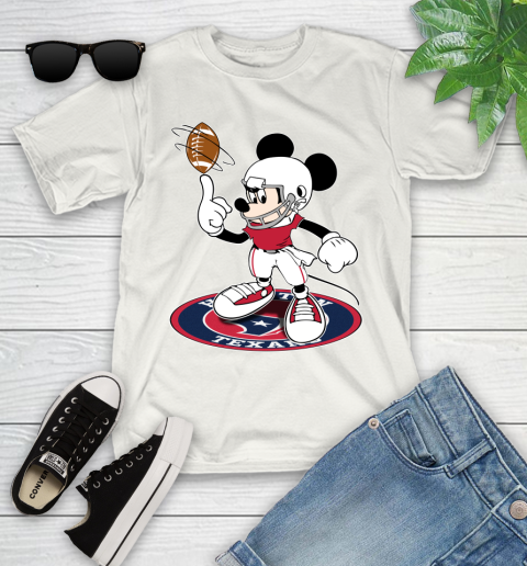 NFL Football Houston Texans Cheerful Mickey Disney Shirt Youth T-Shirt 2
