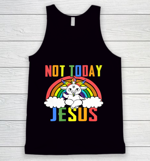 Unicorn Rainbow Not Today Jesus Premium Tank Top