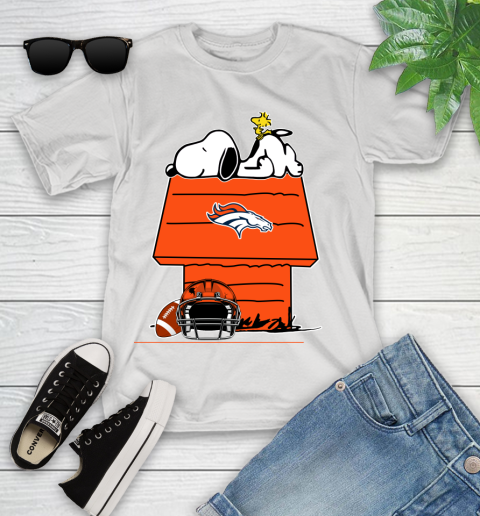 Denver Broncos NFL Football Snoopy Woodstock The Peanuts Movie Youth T-Shirt