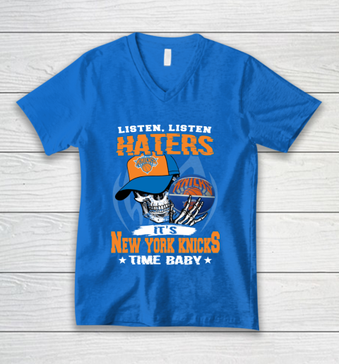 Listen Haters It is KNICKS Time Baby NBA V-Neck T-Shirt 5