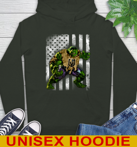 Vegas Golden Knights Hulk Marvel Avengers NHL Hockey American Flag Hoodie 12