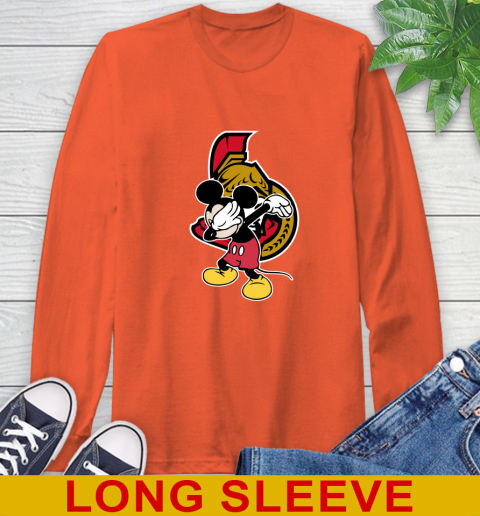 Ottawa Senators NHL Hockey Dabbing Mickey Disney Sports Long Sleeve T-Shirt 5