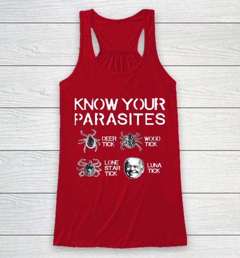 Know Your Parasites Funny Joe Biden Luna Tick Racerback Tank 4