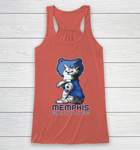NBA Basketball My Cat Loves Memphis Grizzlies Racerback Tank 3