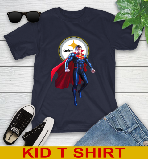 NFL Superman DC Sports Football Pittsburgh Steelers Youth T-Shirt 3