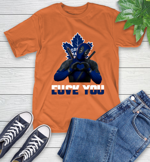 NHL Toronto Maple Leafs Deadpool Love You Fuck You Hockey Sports T-Shirt 4
