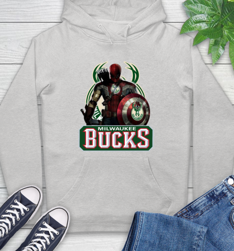 Milwaukee Bucks NBA Basketball Captain America Thor Spider Man Hawkeye Avengers Hoodie
