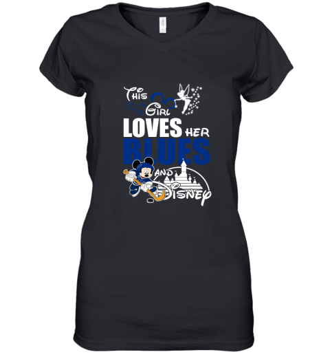This Girl Love Her St. Louis Blues And Mickey Disney Women's V-Neck T-Shirt