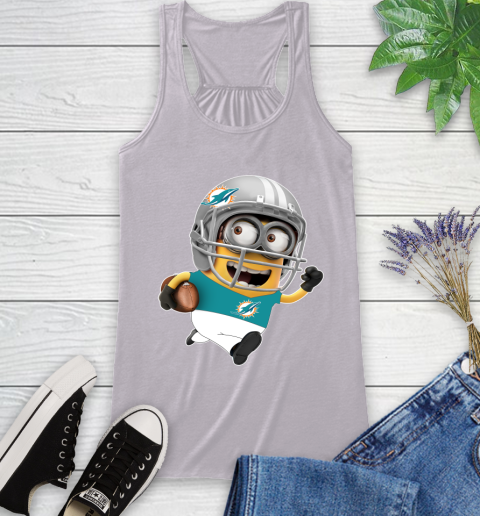 NFL Miami Dolphins Minions Disney Football Sports Racerback Tank 5