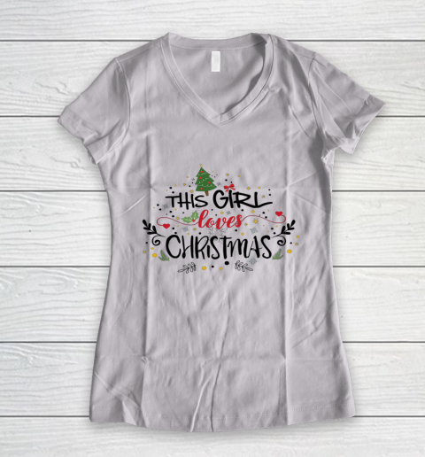 This girl loves Christmas Mug Women's V-Neck T-Shirt
