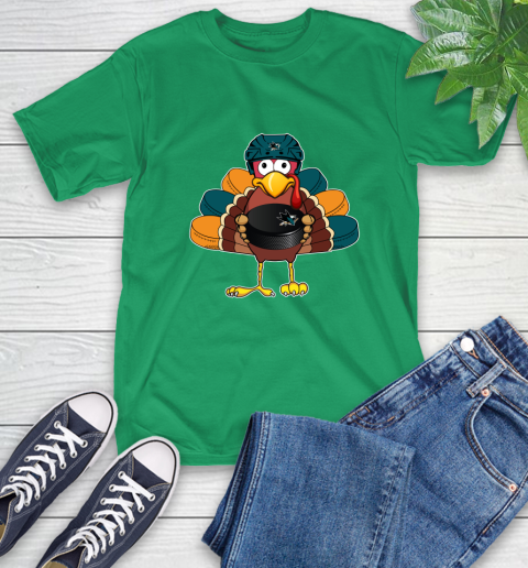 San Jose Sharks Turkey Thanksgiving Day T-Shirt 7