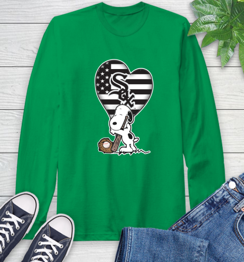 Chicago White Sox MLB Baseball The Peanuts Movie Adorable Snoopy Long Sleeve T-Shirt 7