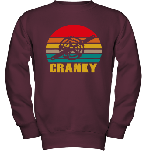 Bicycle Cranky Cycling Lovers Sunset Vintage Youth Sweatshirt