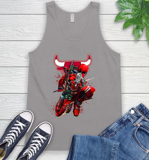 NBA Deadpool Marvel Comics Sports Basketball Chicago Bulls Tank Top 4