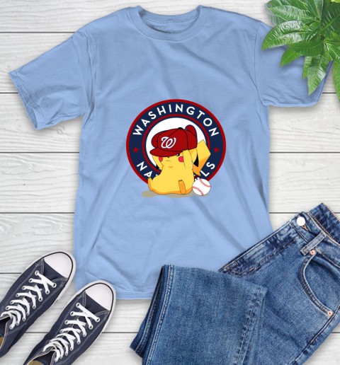 MLB Pikachu Baseball Sports Washington Nationals T-Shirt 11