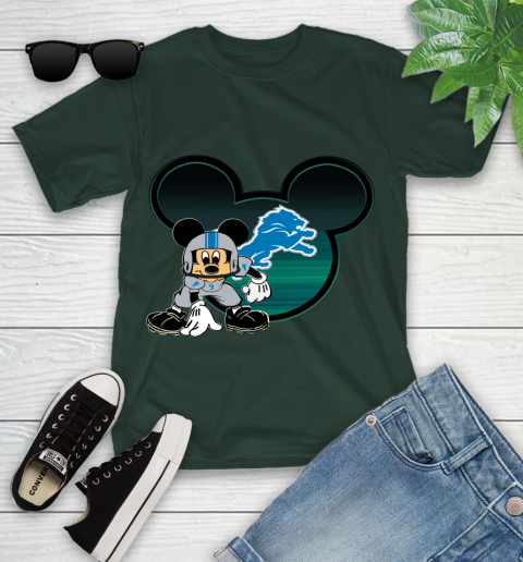 NFL Detroit Lions Mickey Mouse Disney Football T Shirt Youth T-Shirt 5