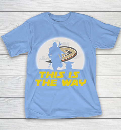 Anaheim Ducks NHL Ice Hockey Star Wars Yoda And Mandalorian This Is The Way Youth T-Shirt 8