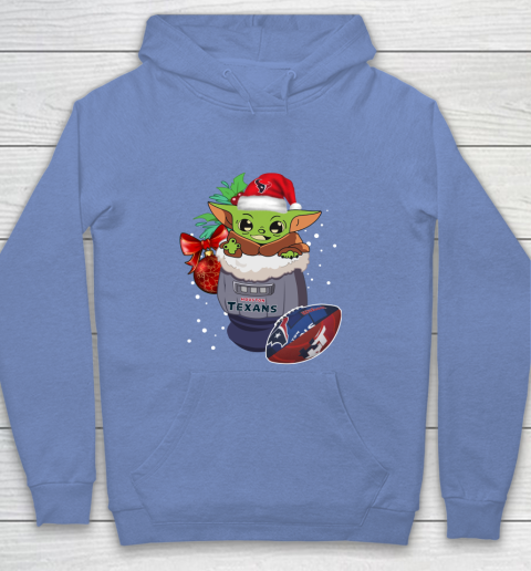 Houston Texans Christmas Baby Yoda Star Wars Funny Happy NFL Youth Hoodie 10