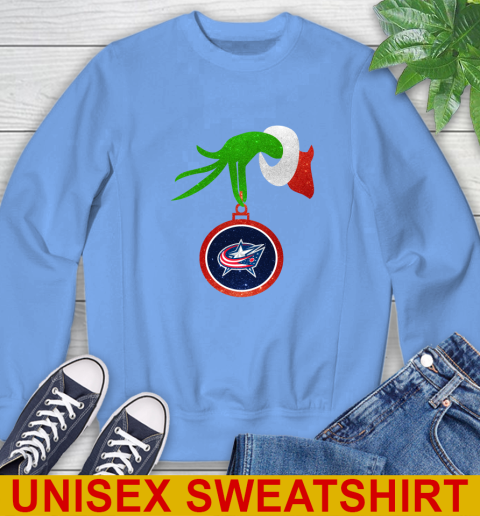 Columbus Blue Jackets Grinch Merry Christmas NHL Hockey Sweatshirt 11