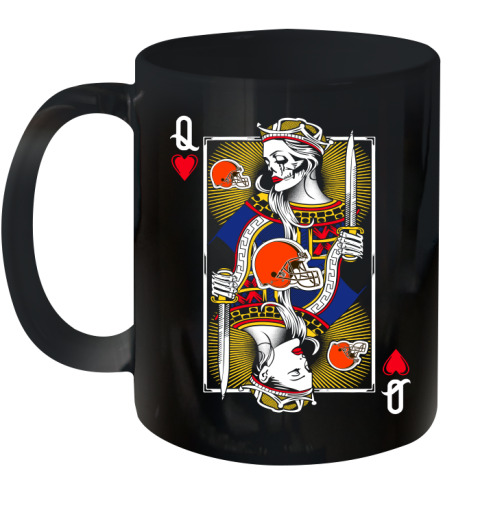 NFL Football Cleveland Browns The Queen Of Hearts Card Shirt Ceramic Mug 11oz